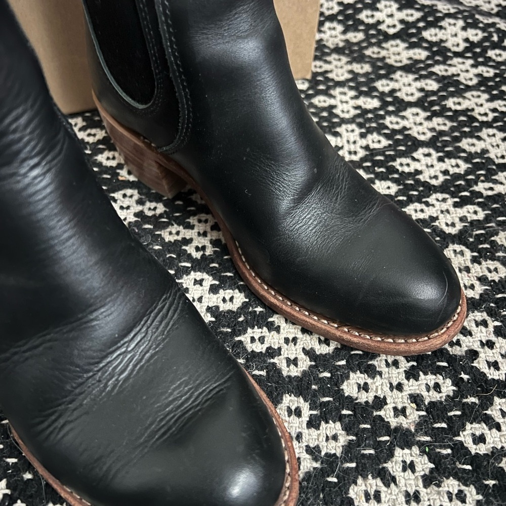 Red Wing Heritage Black Leather Harriet Stacked Heel Ankle Boots Size 6 - Picture 2 of 6